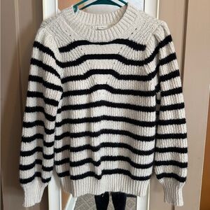 Maurices Black and Cream Striped Sweater